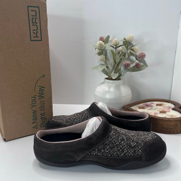 Kuru Draft Slip On Mule Slipper Comfort Charcoal Cocco Brown Men 9.5 M main image 4
